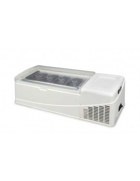 Expositor para helados - Capacidad max 8 tarrinas - Temperatura-15°-18°C - Cm 125.5 x 52.5 x 36 h