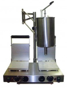 Máquina de conos y gofres de 2 platos para 120 piezas por hora