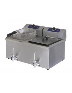 Freidora eléctrica - Capacidad lt 8+8 - Grifo de vaciado...