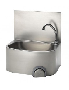 Semicircular hand basin - Push button control - Stainless...