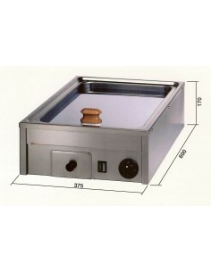 Fry top elettrico con piano liscio cm 30.5x51 in acciaio