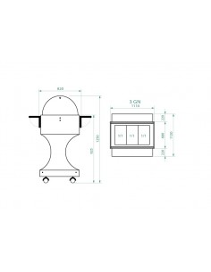 Refrigerated trolley - Multilayer wood - With dome -... 2