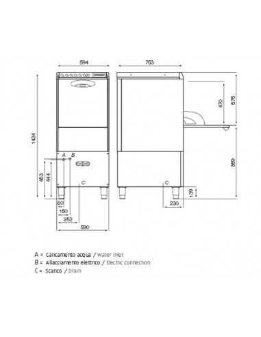 Lavavajillas - Cesta cm 50 x 60 - Altura útil...