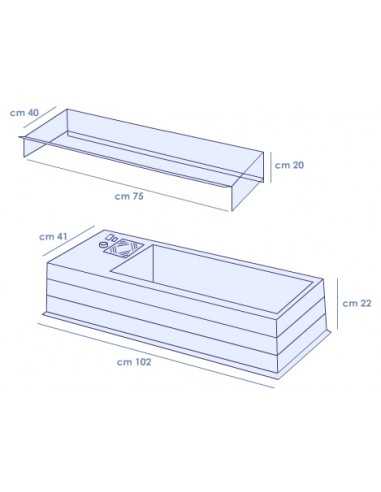 Vetrina porta ingredienti - Cm 102 x 41 x 22 h