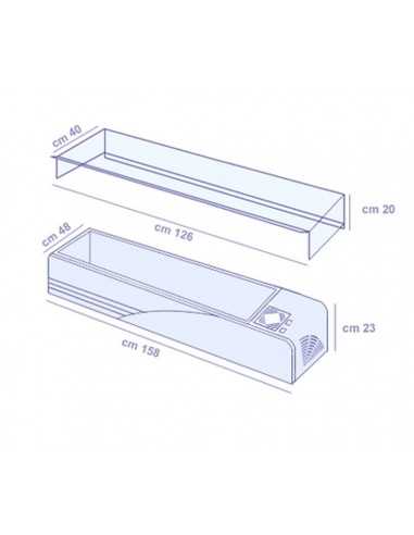 Vitrina para ingredientes - cm 158 x 45 x 23 h