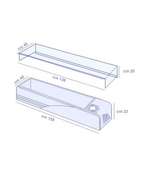 Ingredient display case - Cm 158 x 45 x 23 h