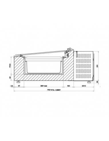 Espositore per gelato - Temperatura -10°-22°C -...