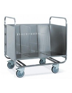 Plate trolley - Anti-tipping inclined plate support base...