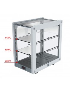 Hot showcase display - Wood frame - White color - With...