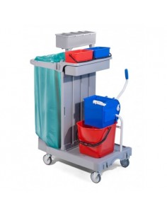 Cleaning trolley - Plastic frame - Bucket and plastic...