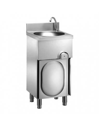 Lavamani-  Acciaio inox - Mobile con porte a...