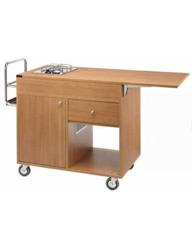 Flame trolley - Wood structure - 2 plates and 1...