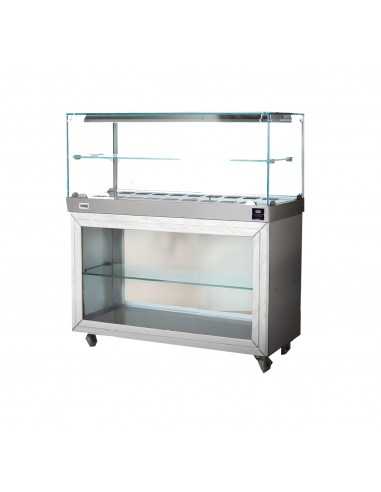 Vitrina cálida - Compartimento abierto - Vidrio recto - cm 170 x 53 x 135h