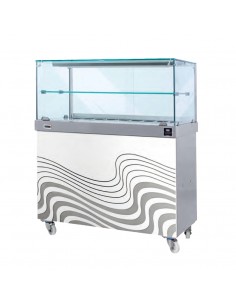 Vetrina calda con vetro dritto e vano chiuso - cm 100 x 70 x 135h 2