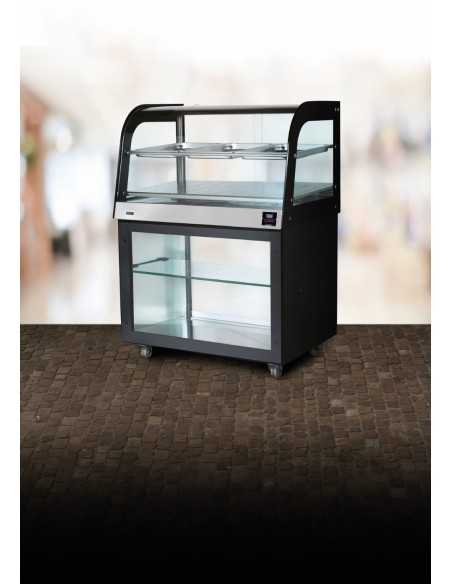 Vitrina cálida - Compartimento abierto - Vidrio curvado - cm 100 x 70 x 140h