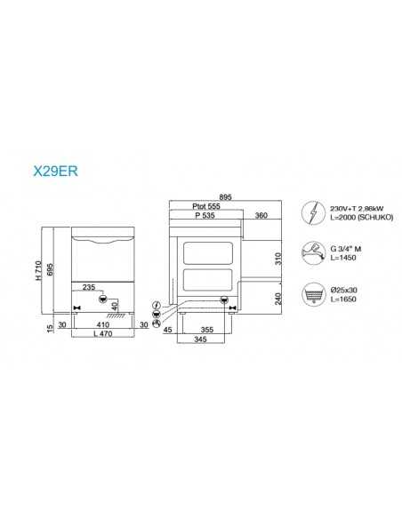 Electronic sinks - Exhaust pump - Round basket Ø cm 40 - Height max cm 27.5 - cm 47 x 53.5 x 71h