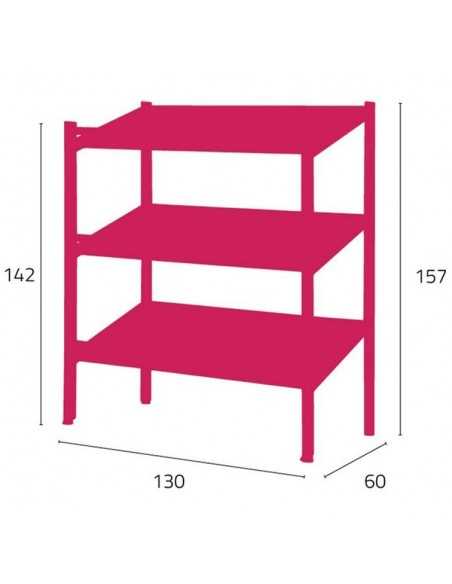 Espositore a parete - Ripiani inclinati - Per frutta e verdura - Ripiani 3 - cm 131 x 60 x 157h