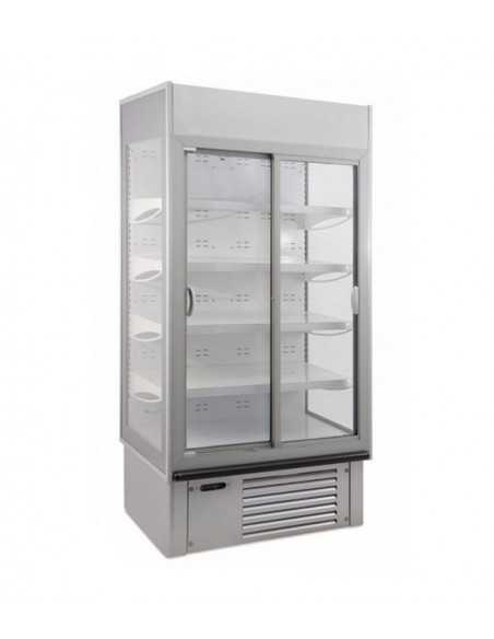 Expositor mural - Con puertas correderas - Temperatura +0°/ +10°C - Capacidad litros 940 - cm 133,5 x 73,7 x 198,7 h