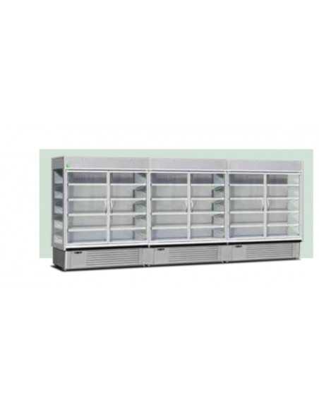 Espositore murale - Con porte scorrevoli - Temperatura +0°/+10°C - Capacità  litri 685 -  cm 98.5 x 73.7 x 198.7 h