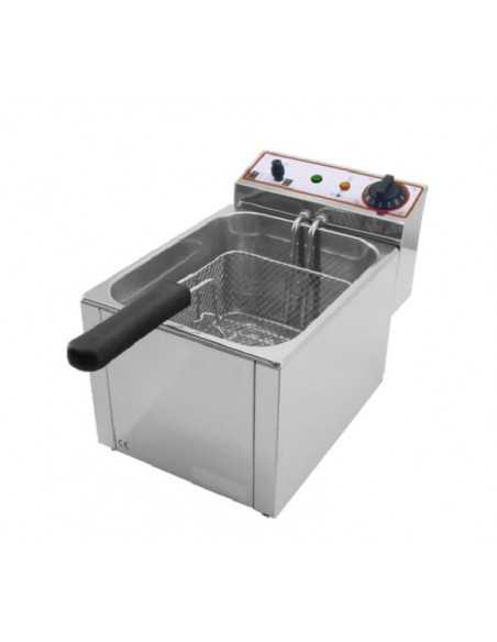 Friggitrice elettrica da banco -  N. 1 vasca - Capacità  vasca litri 10 - Potenza KW 3 -  cm 26.5 x 49 x 36 h
