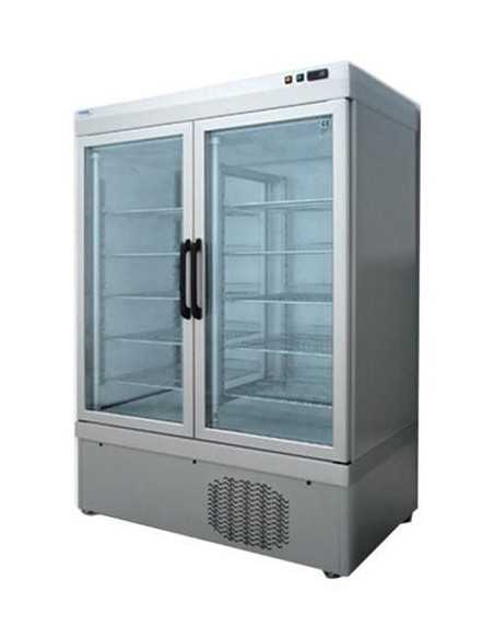 Showcase for pastry - 1 exhibition side - 2 glass doors - Temperature +2/+10°C - Static - cm 132 x 76 x 186h