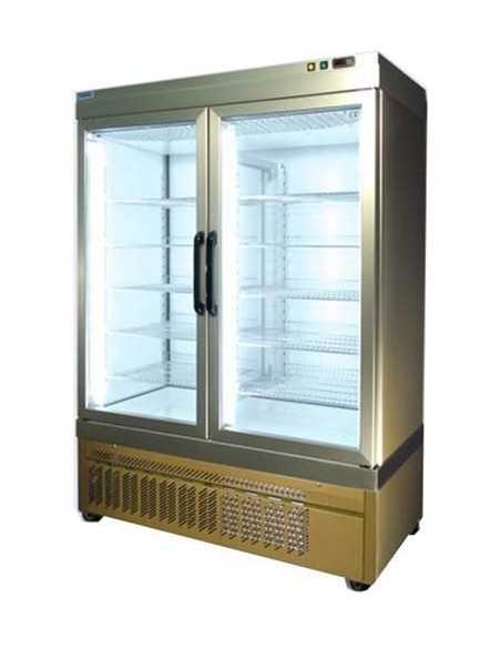 Vetrina espositiva per pasticceria - No-frost Negativo - Temp. +5/-25°C - 4 lati espositivi - cm 132 x 64 x 191h