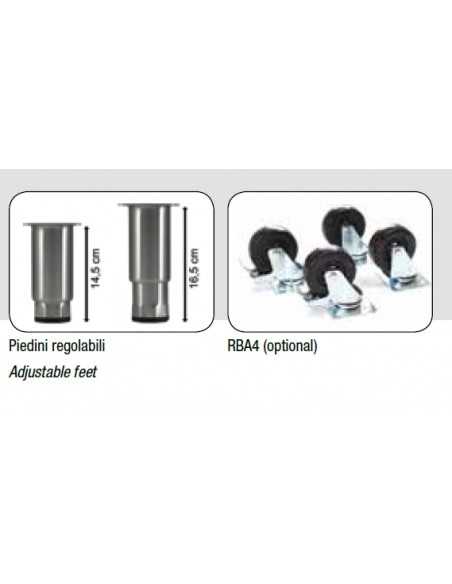 Armario refrigerado ventilado GN 2/1 -Capacidad 650lt - Temperatura -2 +8°C - cm74 x 83 x 201 h