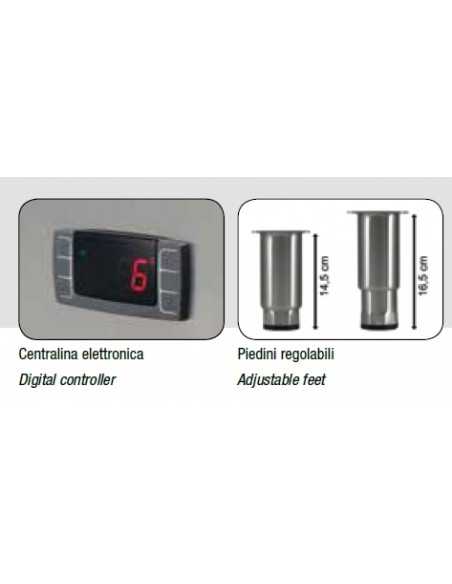 Tavolo refrigerato - Capacità  lt 417 - Temperatura -18 -22°C - cm 179.5 x 70 x 85h