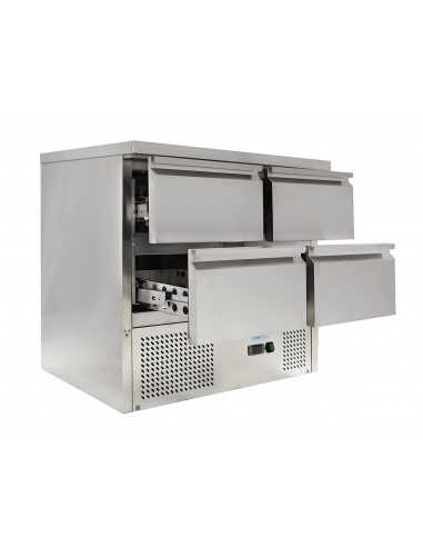 Pizza counter with 4 drawers - cm 90 x 70 x 85 h