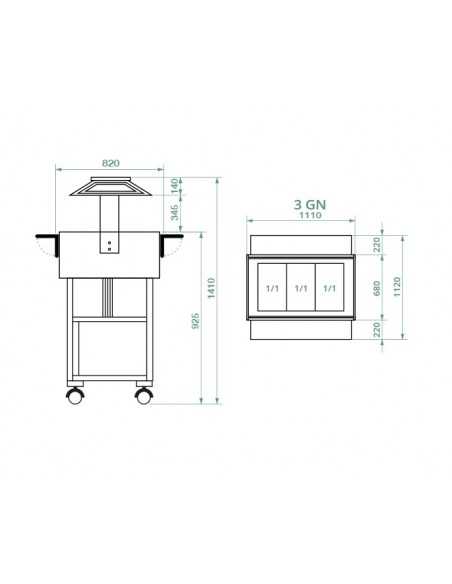 Thermal watercolor - With dome - Temperature +30/+90°C - Multilayer wood - Power 2000W - cm 112 x 112 x 141h