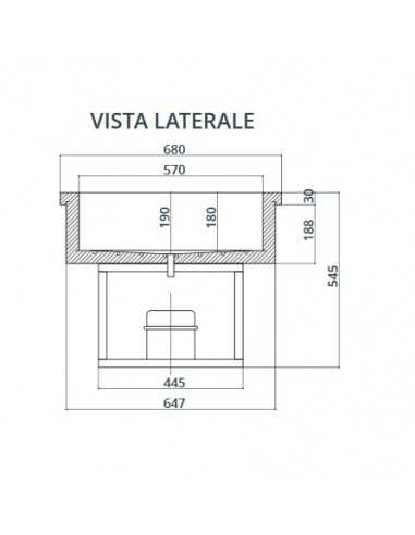 Vasca refrigerata da incasso - Acciaio inox...