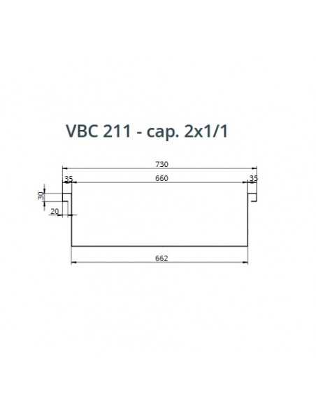Baño de agua termal empotrado - 2 bañeras - Acciaio inox AISI 304 - Temperatura +30/ +90°C - cm 73 x 68 x 20 h