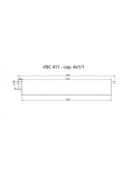 Recessed thermal bath - 4 tanks - Acciaio inox AISI 304 - Temperature 30/90°C - cm 143.3 x 68 x 20 h