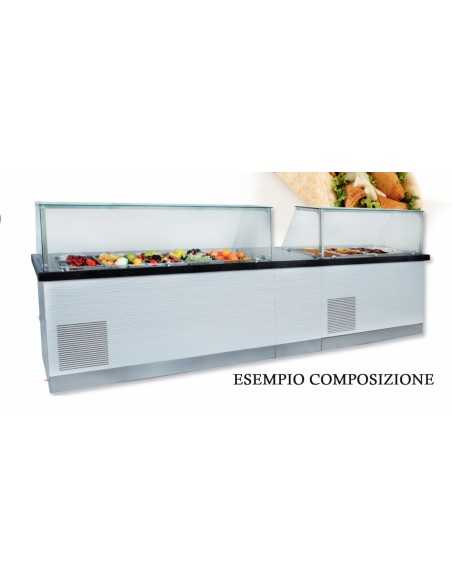 Banco de preparación - Calefactado - Tres puertas - Temperatura+30°C/ +90°C - Monofásico - cm 192 x 93 x 132 h