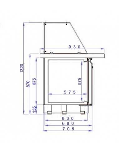 Preparation desk - Heated - Three doors -...