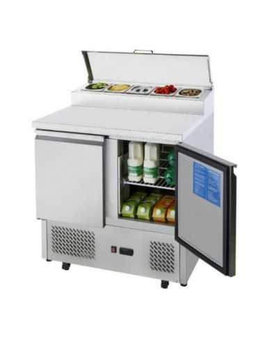 Mostrador para pizza de 2 puertas - Porta ingredientes - cm 90 x 70 x 110,5 h