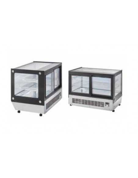 Vetrina refrigerata -  Capacità Lt. 120  - Temp. +2°/+8°C - 2 ripiani intermedi - Ventilata - cm 75 x 56 x 68 h