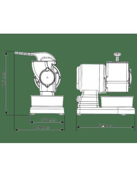 Rallador eléctrico profesional - Producción horaria Kg/h 30 (queso) - Kg/h 50 (pan) - Cm 29 x 17 x 29.5 h