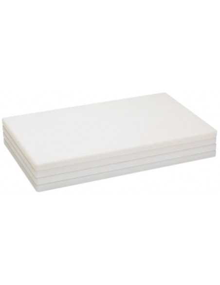 Tabla de cortar de polietileno blanca - Juego de 4 piezas - Grosor 2 cm