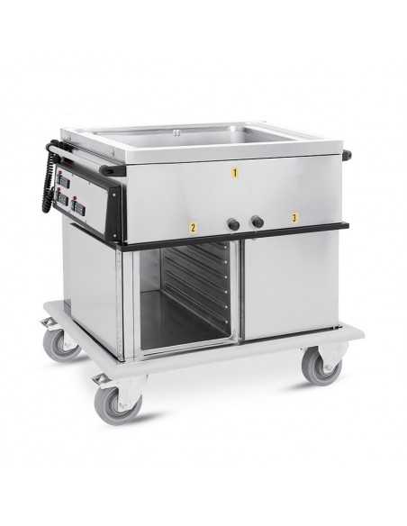 Carrello termico armadiato - Vasca unica - Vani n°2 caldo+caldo - cm 95 x 72 x 96 h