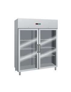 Ventilated refrigerated cabinet GN 2/1 - Glass door -...