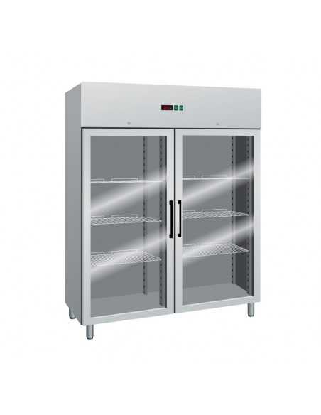 Ventilated refrigerated cabinet GN 2/1 - Glass door - Capacity 1333 lt - Temperature -2 +8 °C - cm 148 x 83 x 200 h
