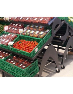 Tilting fruit and vegetable display - Painted steel... 2