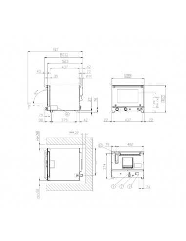 Horno combi - Temperatura 30 °C - 260 °C -...
