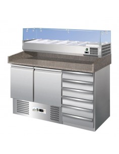 Pizza counter - n. 2 doors and drawers - ingredient...