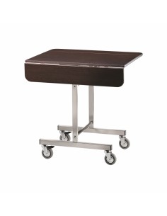 Breakfast trolley - Stainless steel - Flat walnut or...