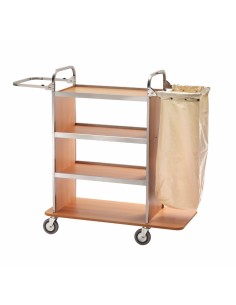 Carrello portabiancheria - Struttura in acciaio inox - 4...