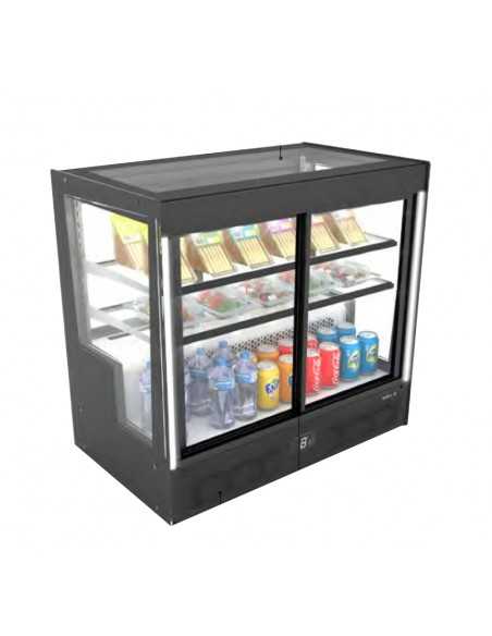 Vetrina da appoggio o da incasso nel banco - Temperatura  +4°C/ +8°C - Ventilata - Cm 101.5 x 62 x 95 h