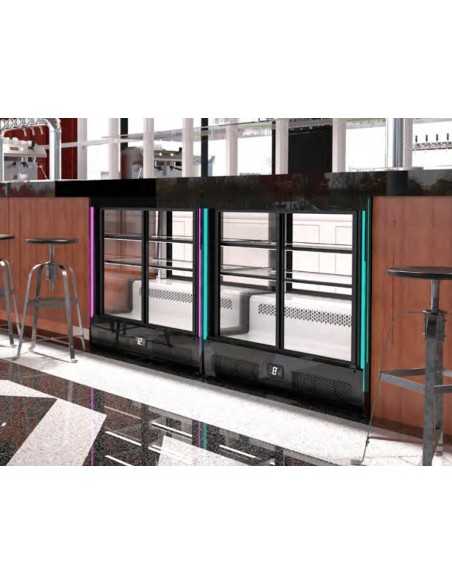 Vetrina da appoggio o da incasso nel banco - Temperatura  +4°C/ +8°C - Ventilata - Cm 101.5 x 62 x 95 h