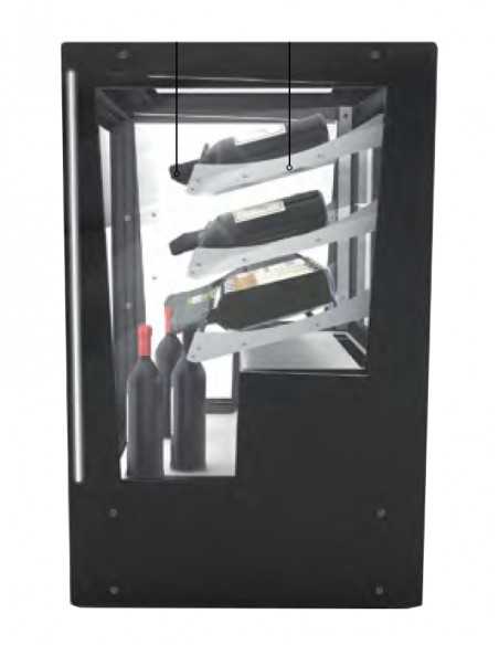 Vitrina de vinos independiente o bajo mostrador - Ventilado - Temperatura +4°C/ +8°C - Luz led - cm 101,5 x 62 x 95 h